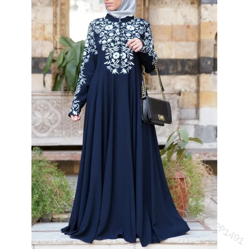 Женское осеннее платье, длинное платье в мусульманском стиле, Женский кафтан, арабское платье цзилбаб, абайя, исламские платья макси, платья