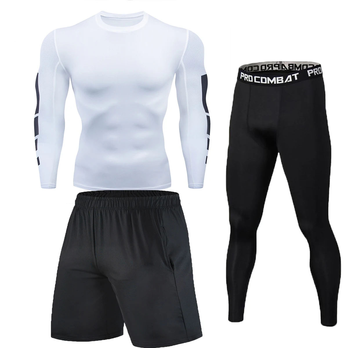 

Fannai compressão ternos do esporte dos homens ajuste rápido seco correndo define leggings esportes jogging treinamento ginásio