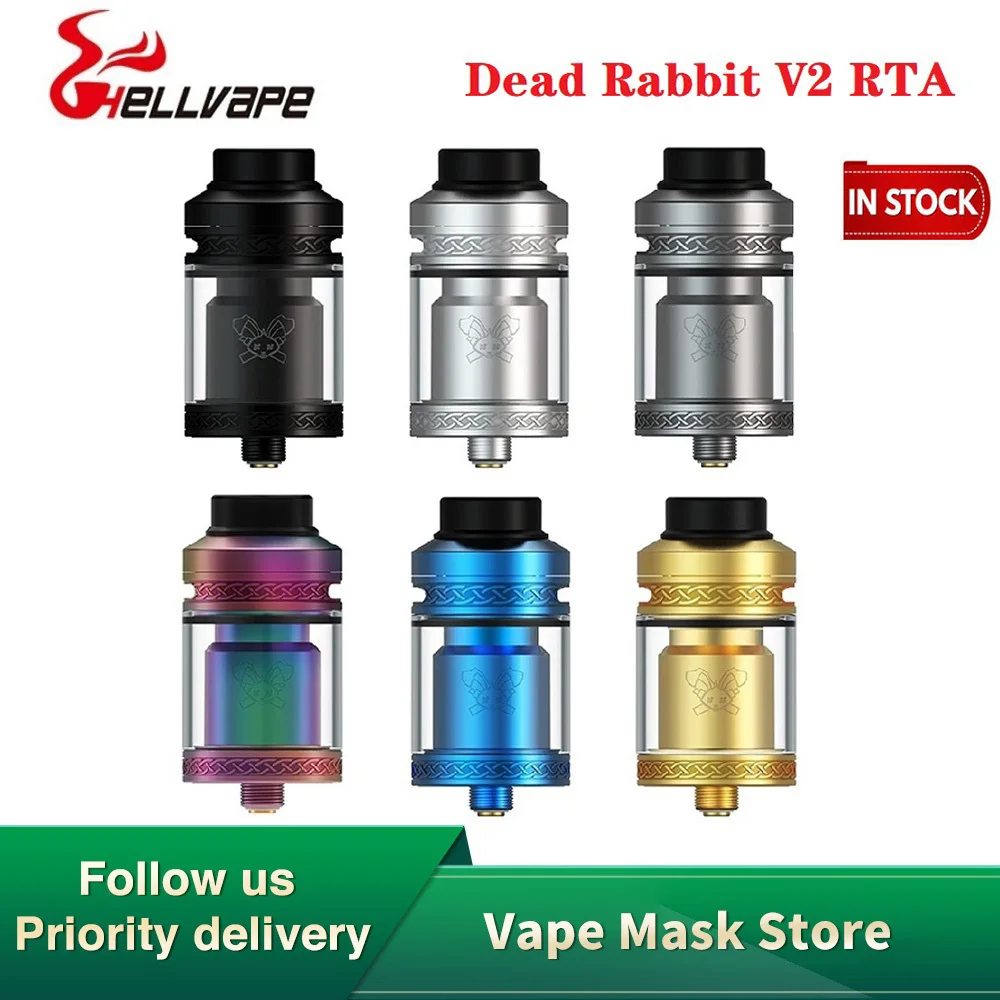Hot Original Hellvape Dead Rabbit V2 RTA 5ml Atomizer Improved Y-type Deck Single / Dual Coil Building Vape VS Destiny Zeus X |