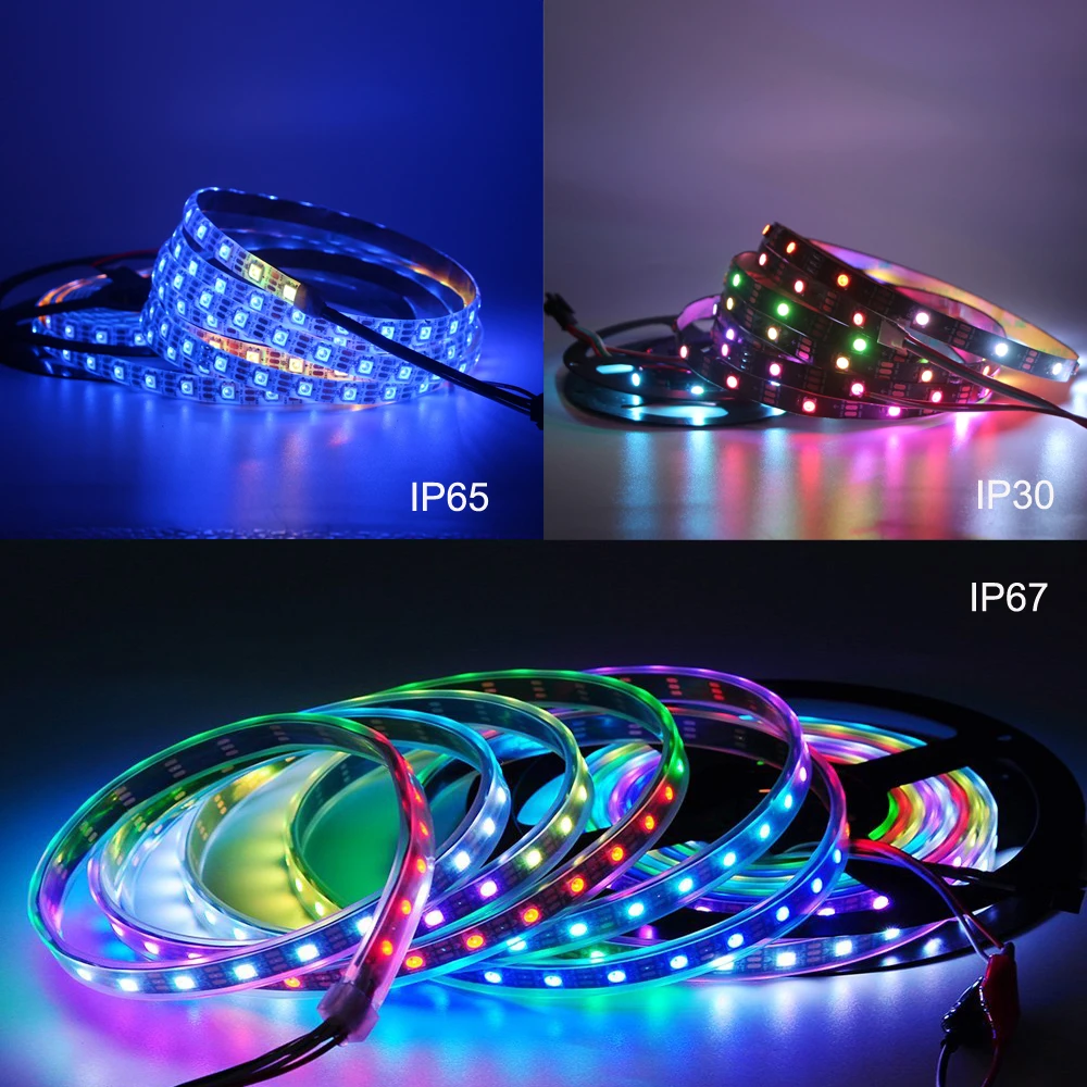 Светодиодная ленсветильник WS2813 ws2812 WS2812B RGB SK6812RGBW 5 в постоянного тока
