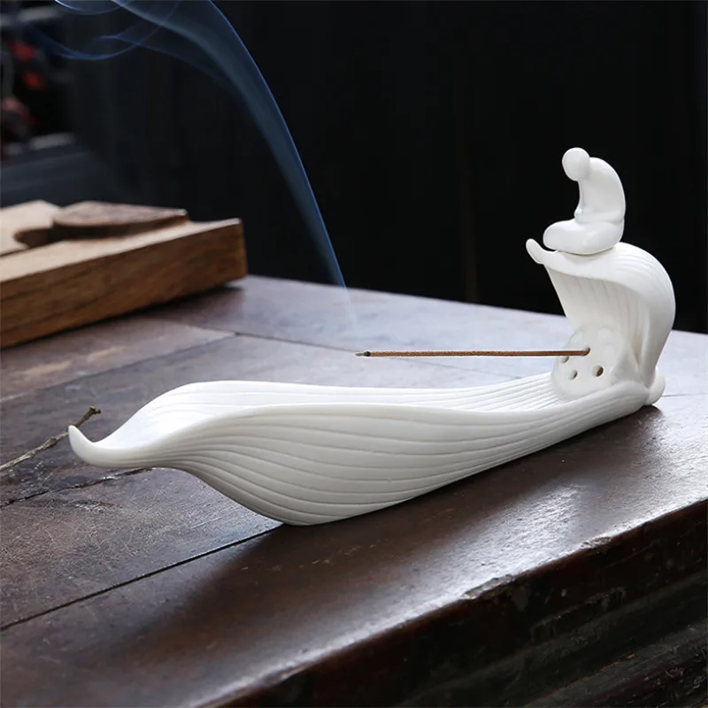 Курильница для благовоний из белого фарфора керамический держатель палочек