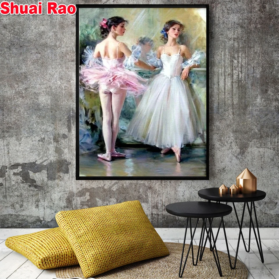

DIY Diamond embroidery full square resin Diamond Painting cross stitch Ballet Dancer girl diamond mosaic full round diamond art,