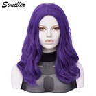Similler женские кудрявые волосы термостойкие фиолетовые Длинные Синтетические парики для косплея центральный разделение