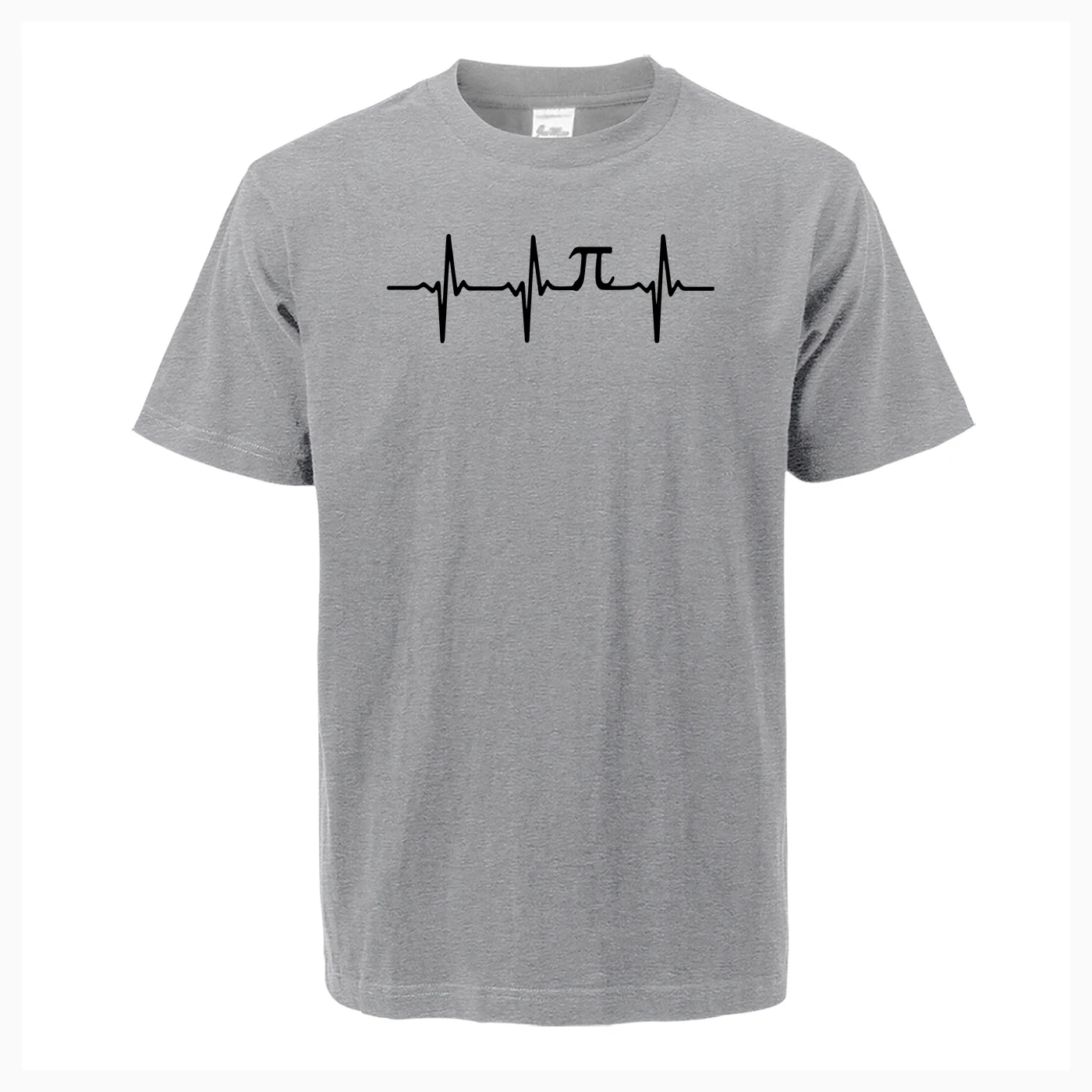 Забавная футболка Pi Heartbeat, футболки с математическим принтом, хлопковые повседневные футболки с коротким рукавом и круглым вырезом размера плюс, модная одежда для фитнеса в стиле хип-хоп, уличная одежда - Цвет: Gray 1