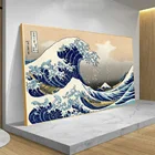 Большая волна канагавы, японский винтажный холст, художественный постер и принты, настенная живопись без рамки, домашний декор, картина для гостиной
