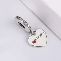 for pandora 925 sterling silver red heart letter heart charms beads charm bracelet fits necklace bracelets diy jewelry making