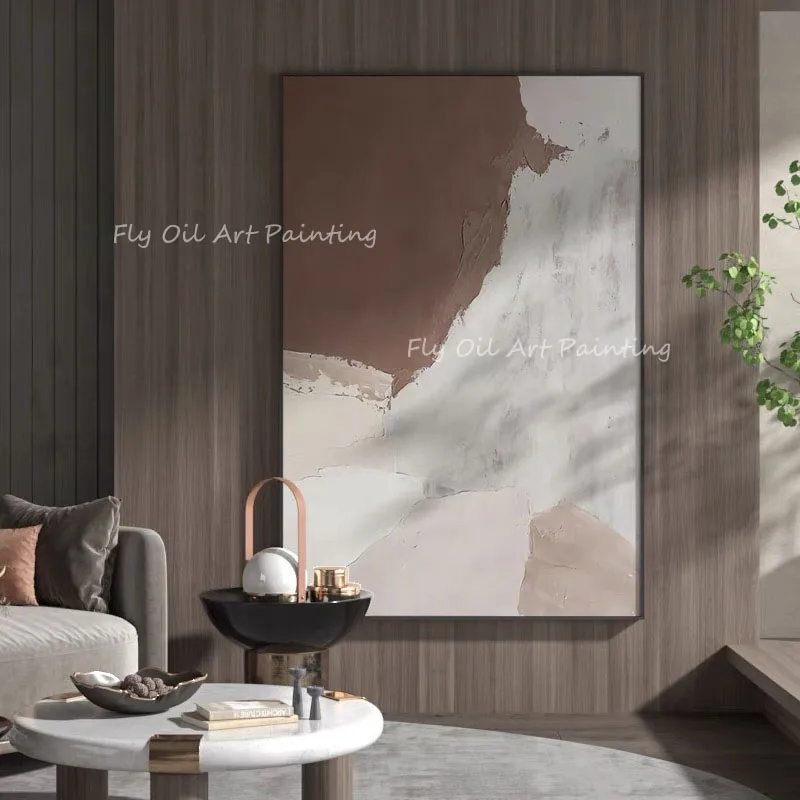 

100% Handmade large size abtract landscape Oil Painting Modern Abstract On Canvas Blue White Gold Knife Painting Wall Art Decor