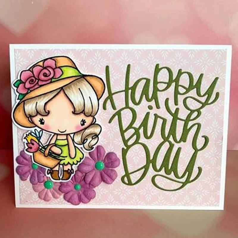 Металлические шаблоны Mai Happy Birthday Letter для скрапбукинга фотоальбома, декоративного тиснения бумажных карт