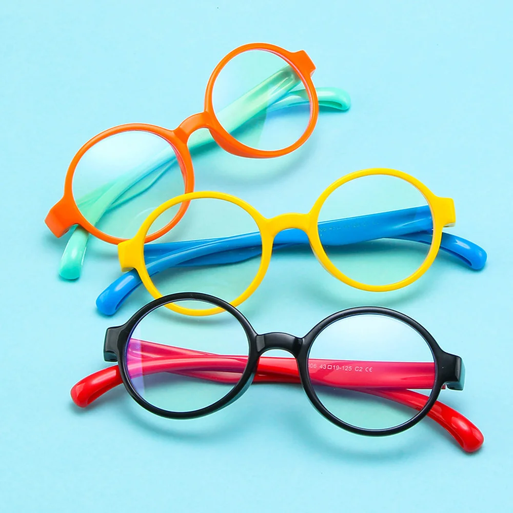 

Oval Kids Anti-blue Light Silicone Eyeglasses Brand Children Soft Frame Goggle Plain Glasses baby Eye Frame Eyewear Fashion 2022