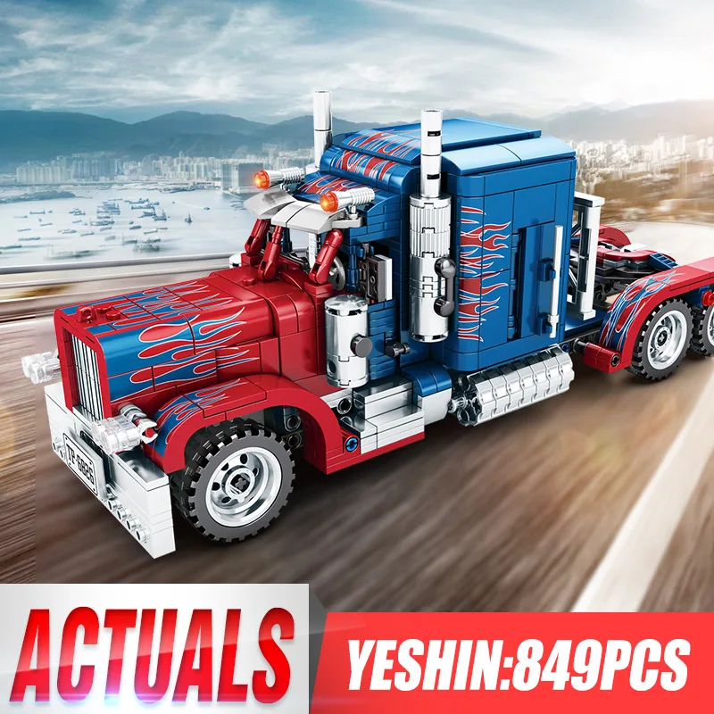 Yeshin Technic Car Toys The Peterbilt тяжелый контейнер автомобильный прицеп модель автомобиля Дети Рождественские игрушки, подарки строительные блоки кирпичи