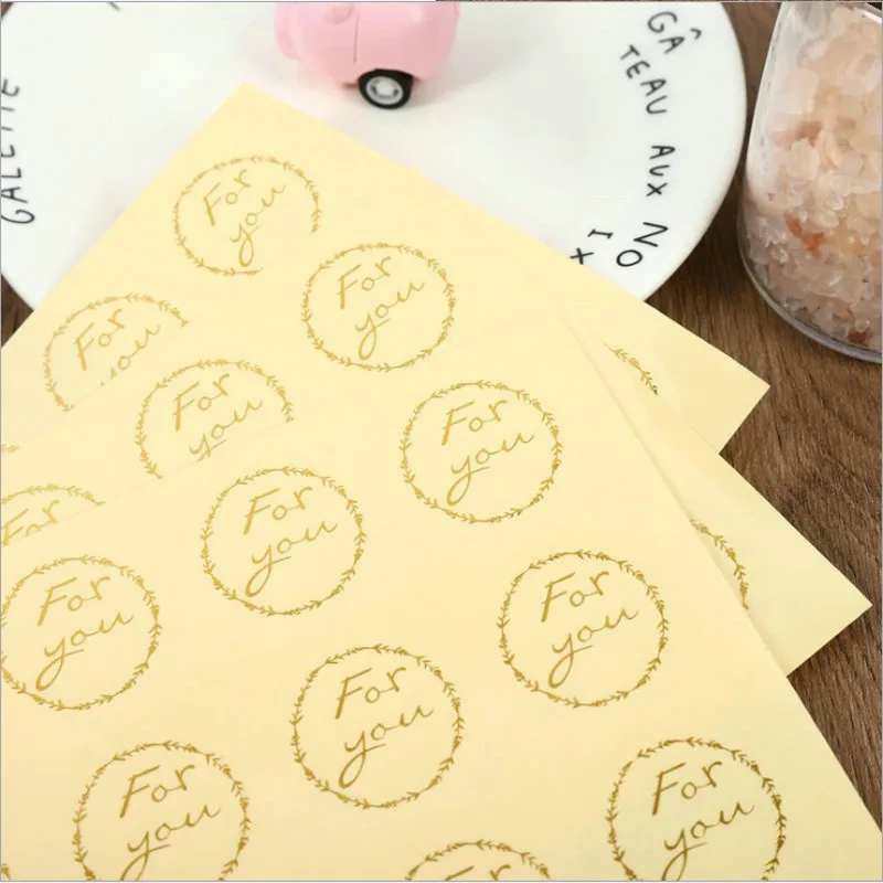 

120pcs/pack Round Bronzing For You Transparent gift packaging stickers special gifts Envelope paper bag sealing 36*36MM