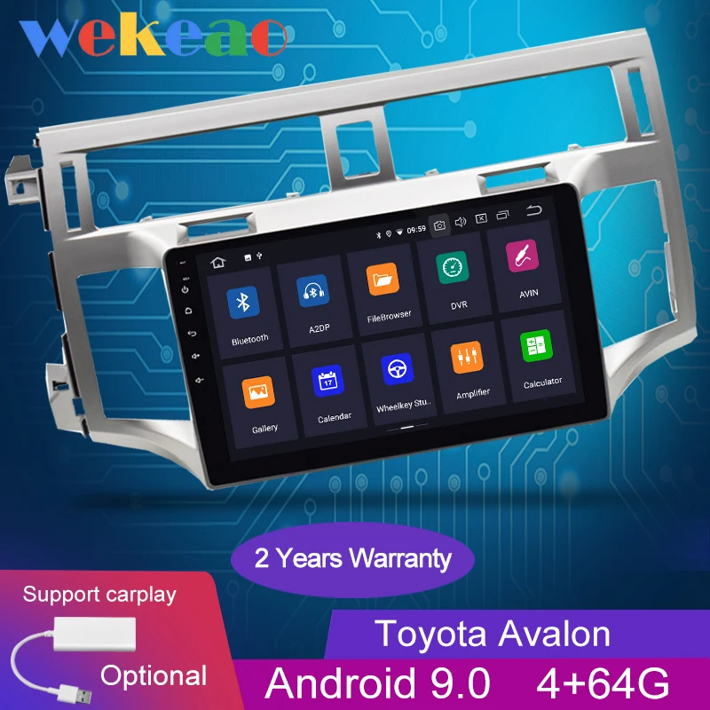 Автомагнитола Wekeao с сенсорным экраном 9 дюймов Android 0 для Toyota Avalon GPS-навигацией