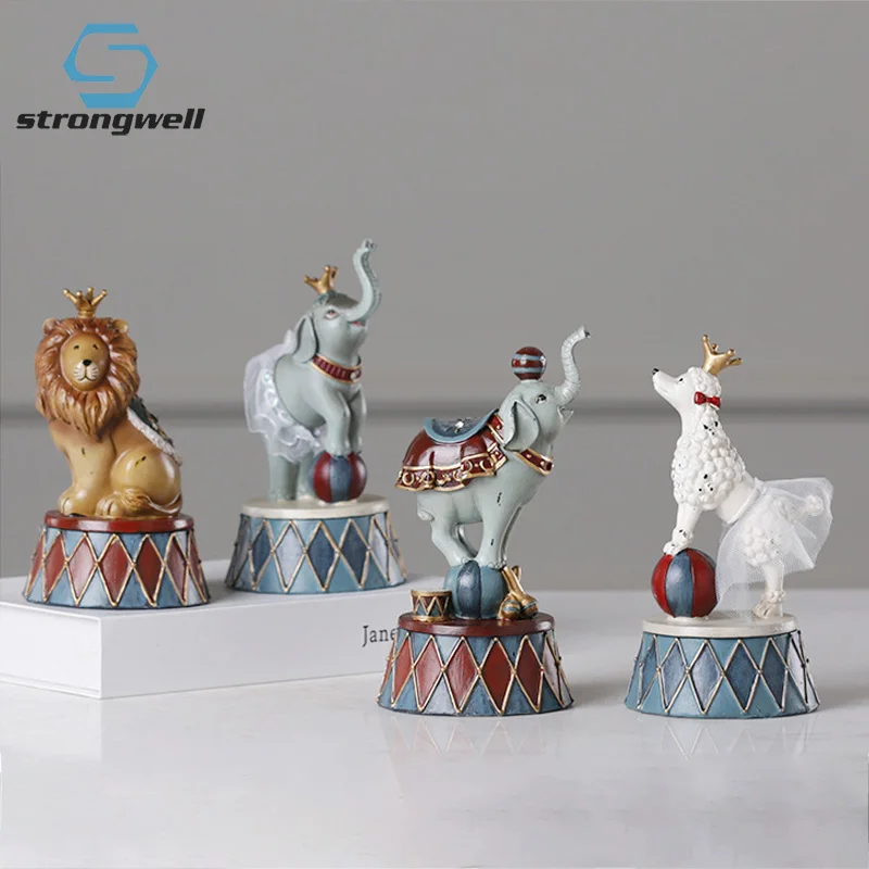 Strongwell Скандинавская забавная корона скульптура слона цирковая статуэтка
