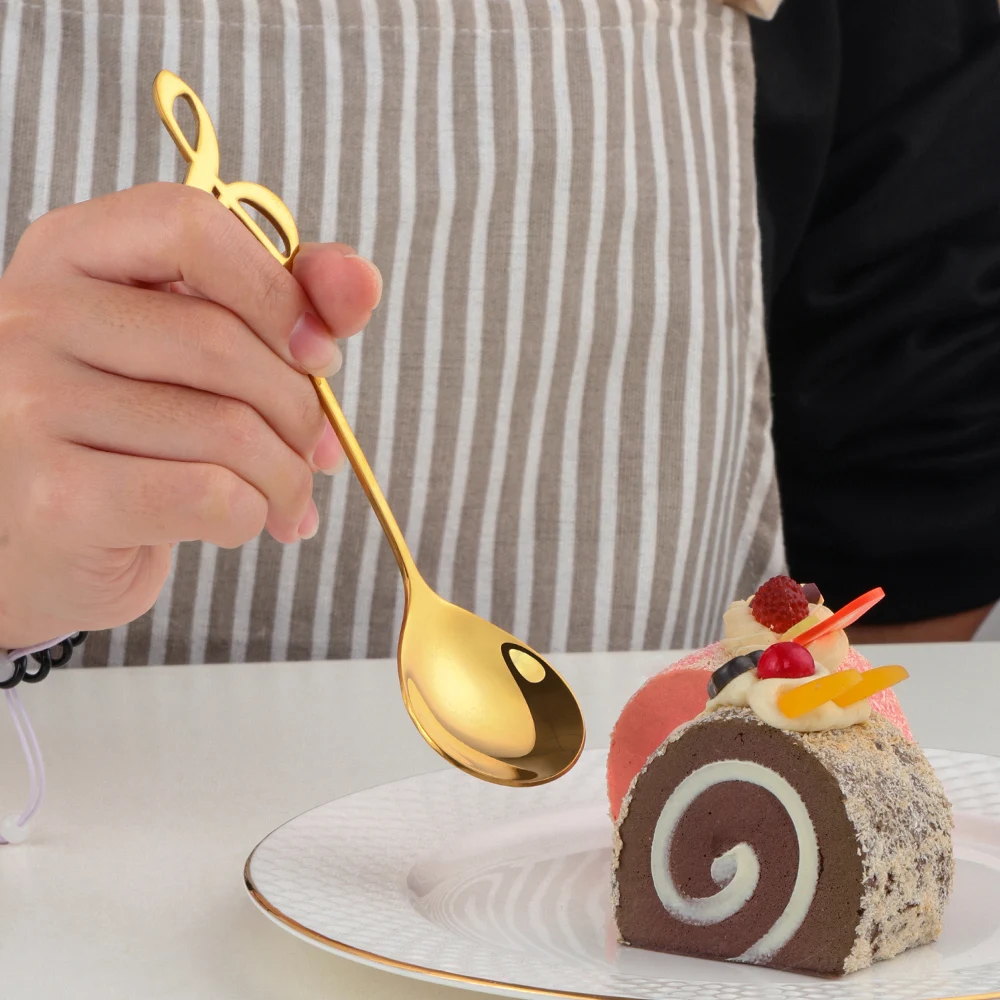 8 Pcs/Set Spoon Musical Note Coffee Spoons Stainless Steel Tea Stirring Set Sugar Ice Cream Mug Dessert Tableware | Дом и сад