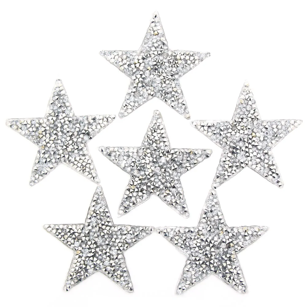 Звездные стразы разных размеров патчи блестящие вышитые блестки для одежды