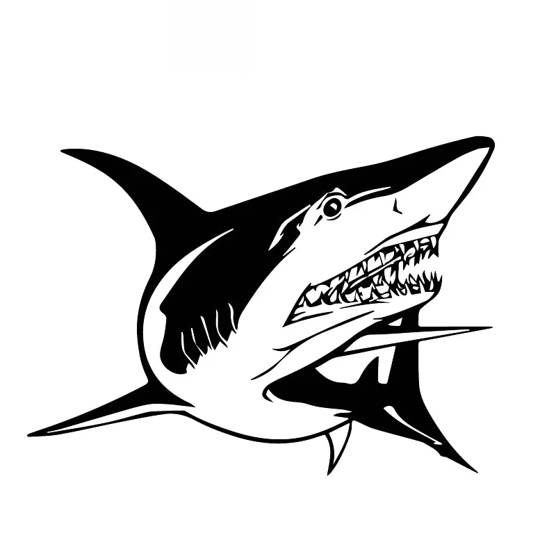 

19*14cm Ferocious shark Car Sticker Motorcycle Bumper Trunk Laptop Window Decals Vinyl Car Styling Decoration