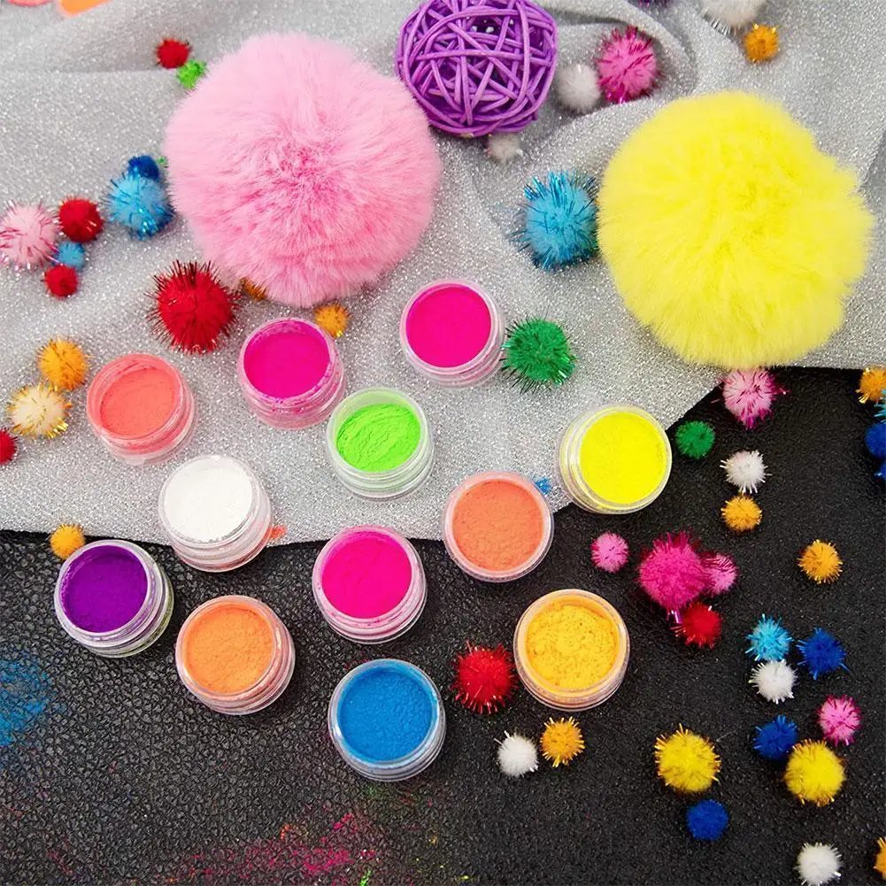 

24 Colors Nail Art Candy Smudge Powder, Pearl Powder, Powder High-gloss Smudge Fluorescent Powder, Swab Cotton Candy With O6Y2
