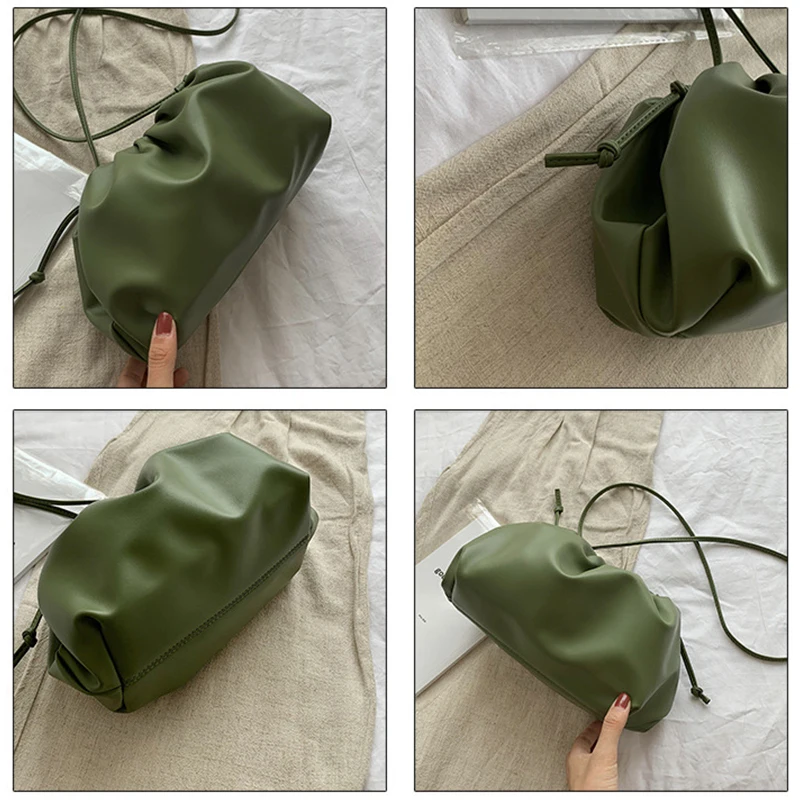 Новинка 2021 Женские Простые однотонные Модные женские Хобо на одно плечо