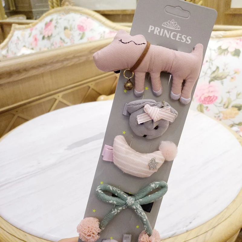 AZ2077H6 pink dog Menoea/Одежда для волос; детские заколки для волос с героями мультфильмов; эластичные волосы и заколки; милые детские аксессуары для волос; детская одежда для головы для девочек - Цвет: AZ2077H6 pink dog