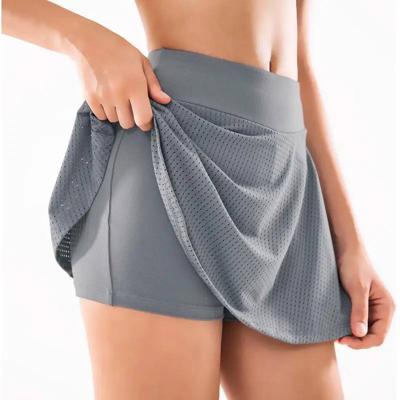Женские юбки для бега тренажерного зала с высокой талией защитные трико юбка
