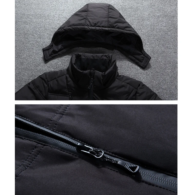 Winter Jacket Men Parka Coat Fashion Casual Autumn Stand Collar Puffer Thick Hat White Duck Coats Male Men's Winter Down Jackets