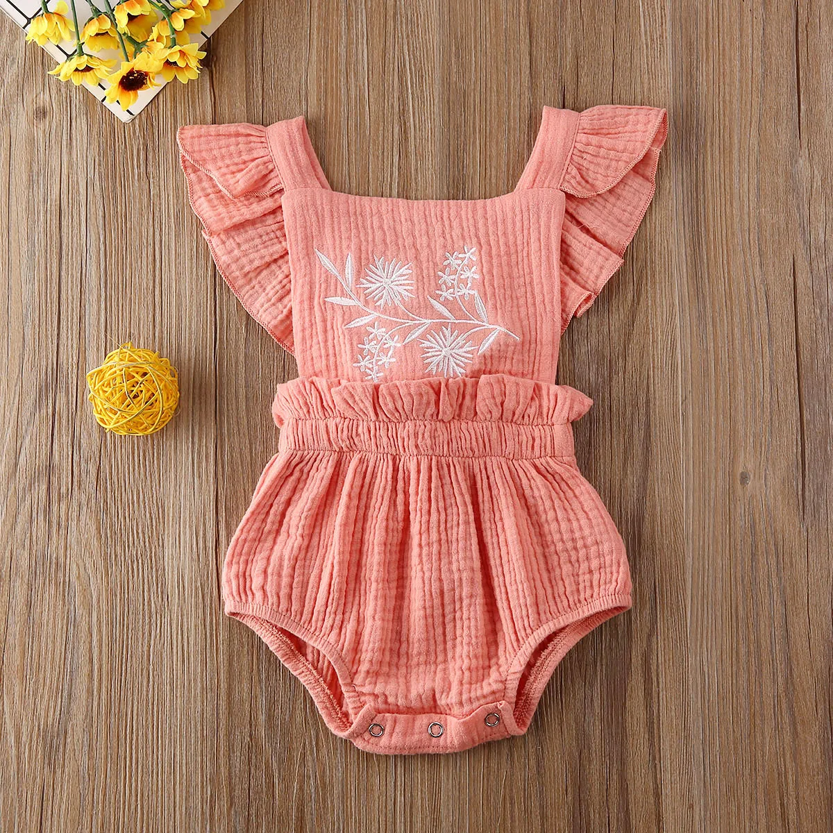 Новинка 2020 комбинезон для новорожденных девочек с бантом и оборками