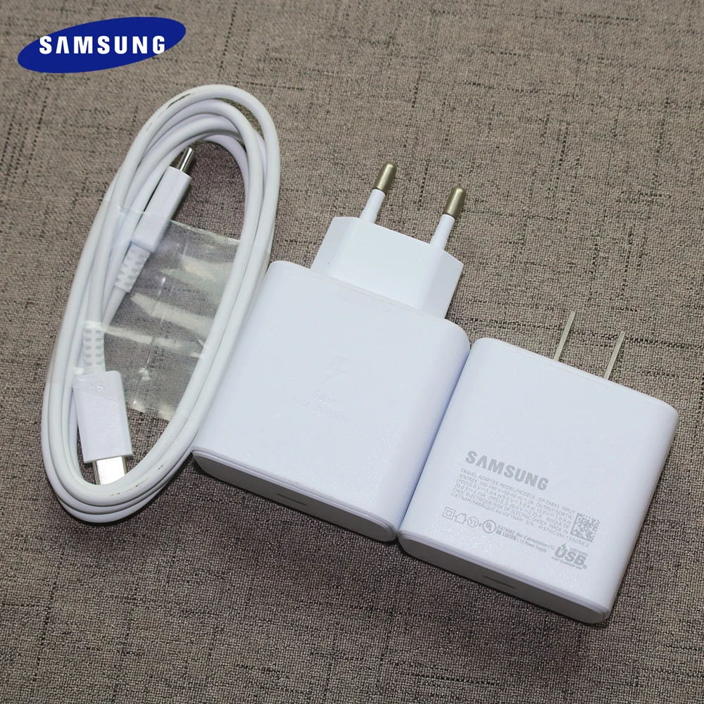 

Original Samsung Fast Charger 45W Quick Adapter 150cm Type C USB Cable For GALAXY Note 10 20 S20 Plus S20 Ultra S21 A71 A80 A91
