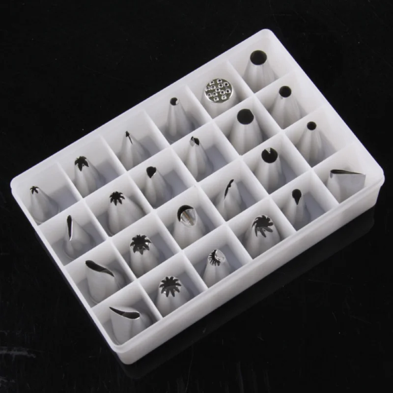 Наконечники для торта украшения рта 24 шт. в наборе + 1 пластиковый наконечник