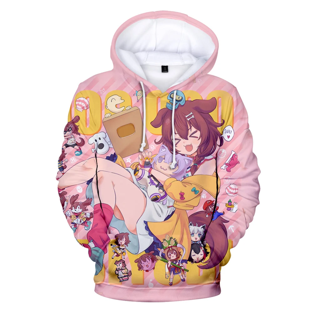 

Мужская толстовка с капюшоном, японское аниме HOLOlive Inugami Korone, мужская толстовка с капюшоном 3D, пуловеры с капюшоном в стиле Харадзюку, уличная...