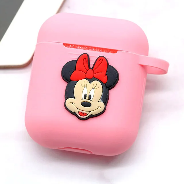 Мультяшный беспроводной Чехол для наушников для Apple AirPods 2, силиконовый чехол для зарядки наушников s, защитный чехол для AirPods - Цвет: pink minie