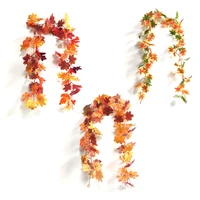 artificial rattan autumn maple leaves rattan spring flower vine artificial flower garland wall hanging wedding party decor