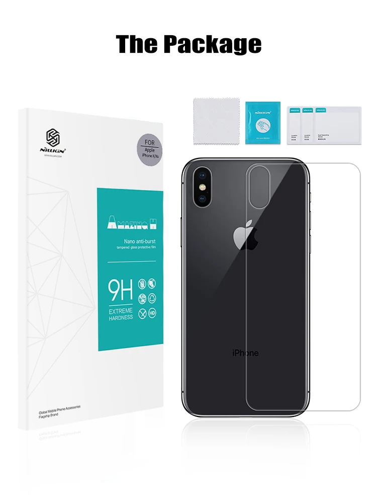NILLKIN для iPhone XS Max задняя крышка из закаленного стекла для iPhone 8 9H взрывозащищенный HD прозрачный протектор экрана для iPhone8 стекло