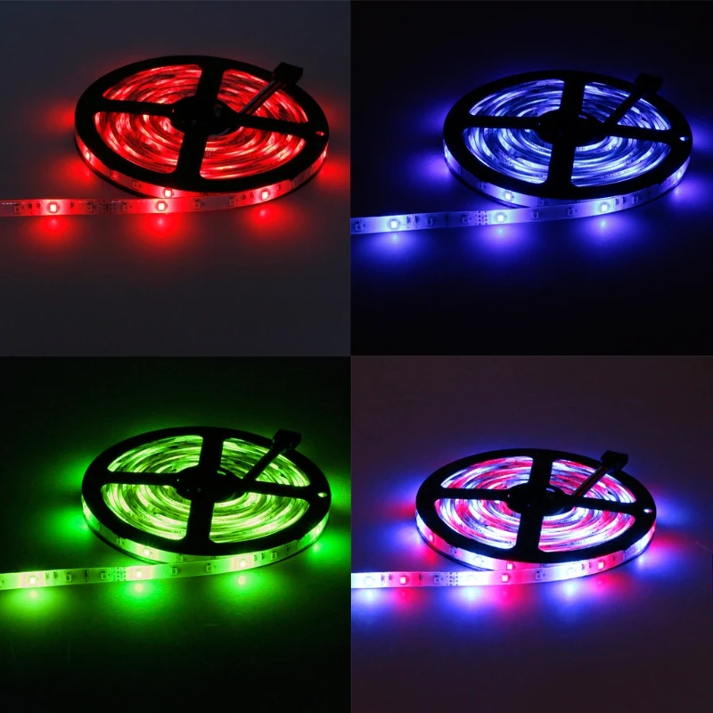 

Multicolor Waterproof 5m 300 LED 3528 SMD RGB Strip Light 44 Key Remote DC 12V