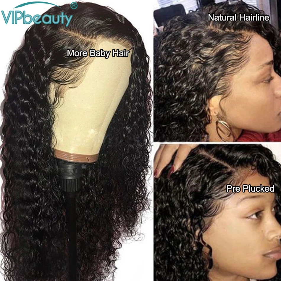 HD парик шнурка Вьющиеся парики из натуральных волос для черный Для женщин 13x6