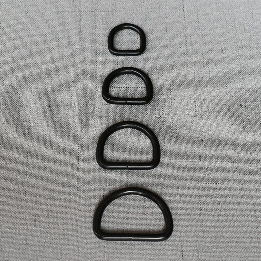 

10 шт./лот 15 мм 20 мм 25 мм 32 мм черные металлические аксессуары D-образное кольцо «сделай сам» для сумок, сумок, кошельков, ремней, ремней «сделай сам», металлическая пряжка, фурнитура