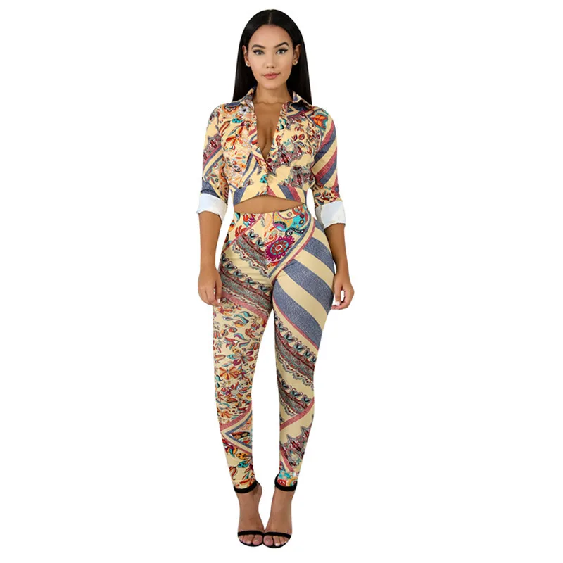 2019 осенне зимний спортивный костюм женский комплект Национальный принт