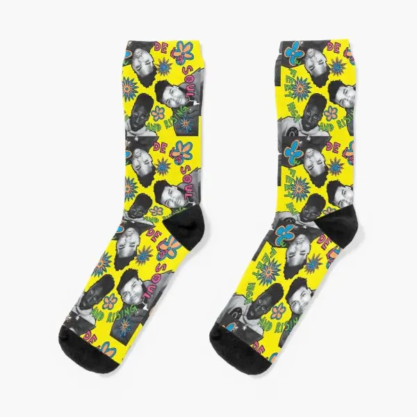

De La Soul 3 фута высокие и поднимающиеся альбомные короткие носки до колен мужские лучшие женские черные