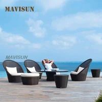 leisure sofa without arm high back new rattan chaise lounger round coffee table furniture sets for garden outdoor villa patio