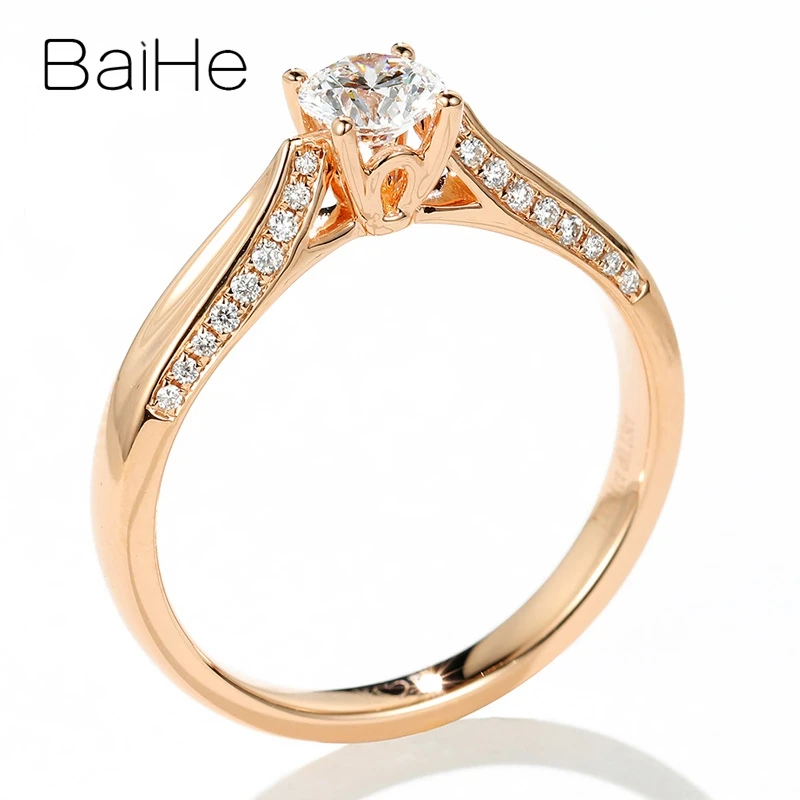 BAIHE Solid 14K покрыто розовым золотом 0 30-0.40ct/0.50ct без основной камень Обручальное