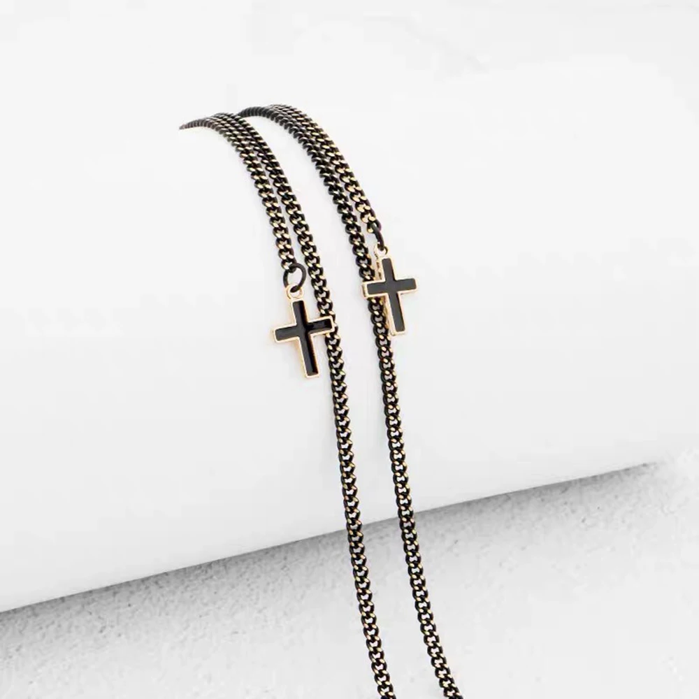 Цепочка для очков с подвеской металлическая цепь крестом в форме сердца