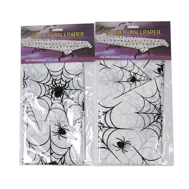

Happy Halloween Party 260x130cm Tablecloth Bar Dance KTV Atmosphere Venue Prop Spider Web Tablecloth Ghost Festival Party Supply