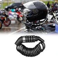 durable classic helmet lock chain 4 digit password combination portable bike motorcycle anti theft cable lock stitch motor part