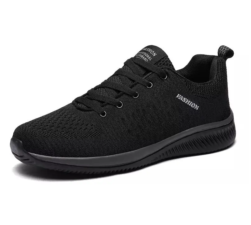 Черный Мужская Беговая Shoes38-45 кроссовки для мужчин удобная спортивная обувь мужская трендовая легкая обувь для ходьбы дышащая Zapatillas - Цвет: Черный
