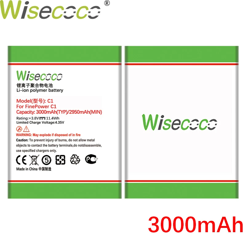 

WISECOCO 3000mAh C1 Аккумулятор для FinePower C1 мобильный телефон в наличии высокое качество + номер отслеживания