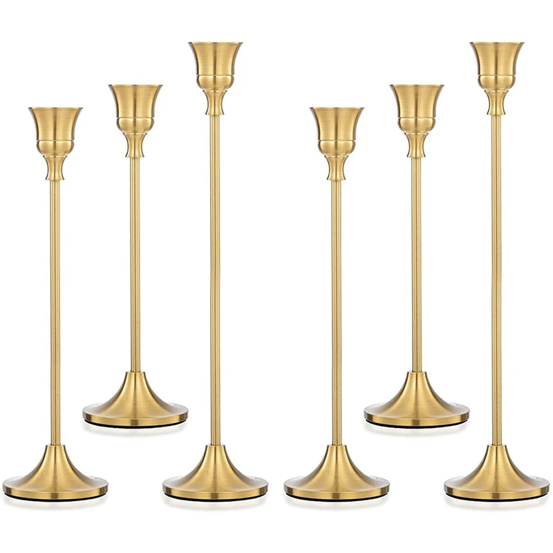 

Candlestick Cone Candlestick 6-Piece Set Brass Gold Candlestick Retro Modern Candlestick