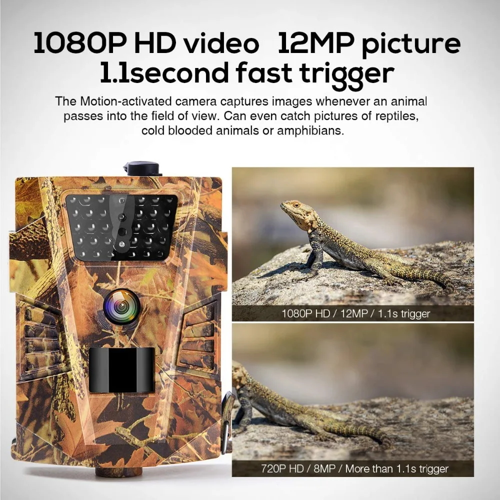 

12MP 1080P Trail Hunting Camera Wildcamera Wild Surveillance HT001B Night Version Wildlife Scouting Cameras Photo Traps Track