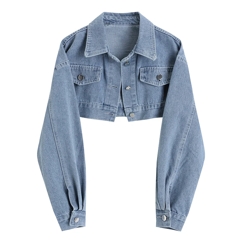 

Jeans Jacket Women Clothes Short Denim Coat Korean Coats Spring Fall 2021 New Jackets for Women Solid Casual Streetwear Female
