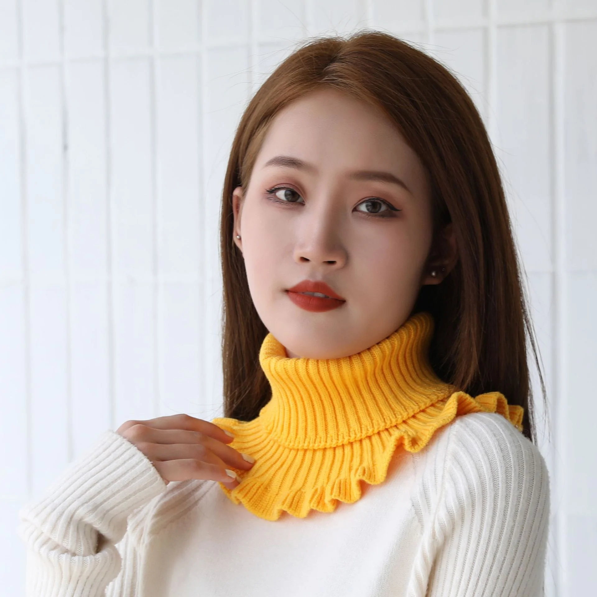 Плотный Универсальный воротник с высокой горловиной однотонный