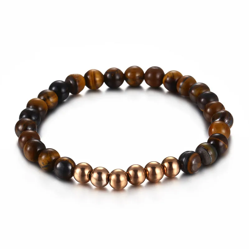 

Fashion Women Silver Color Gold Letters Bracelets Stainless Steel Brown Bead Small Chain Bracelets