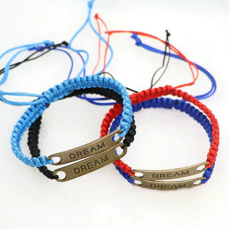 Браслет ручной работы с буквами мечты плетеный веревочный браслет для женщин и